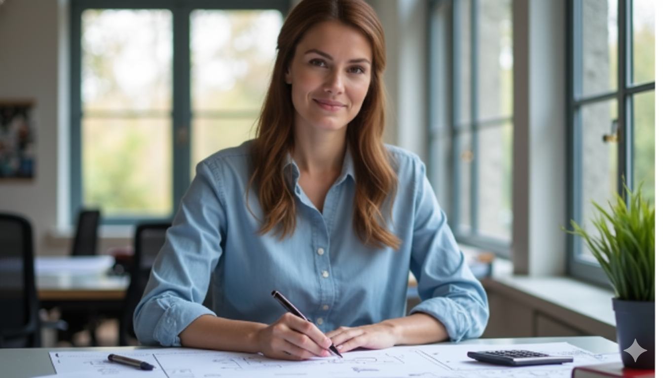 Persona trabajando en escritorio